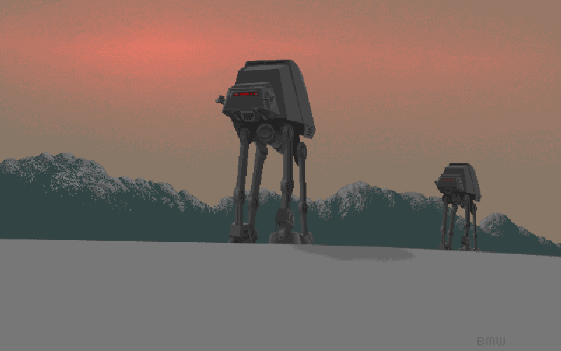 Picture of walking tanks on Hoth